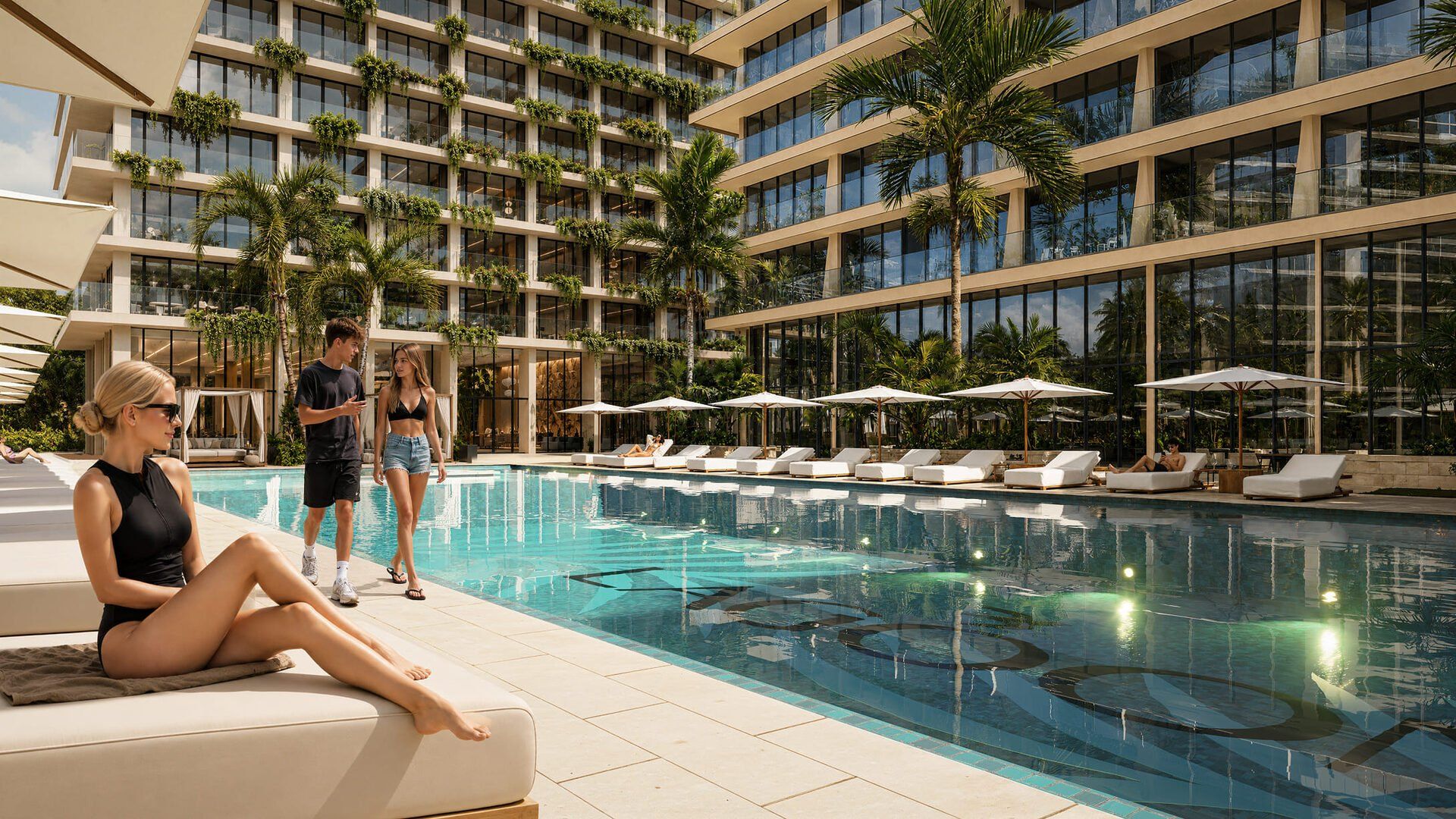 The pool between the blocks
